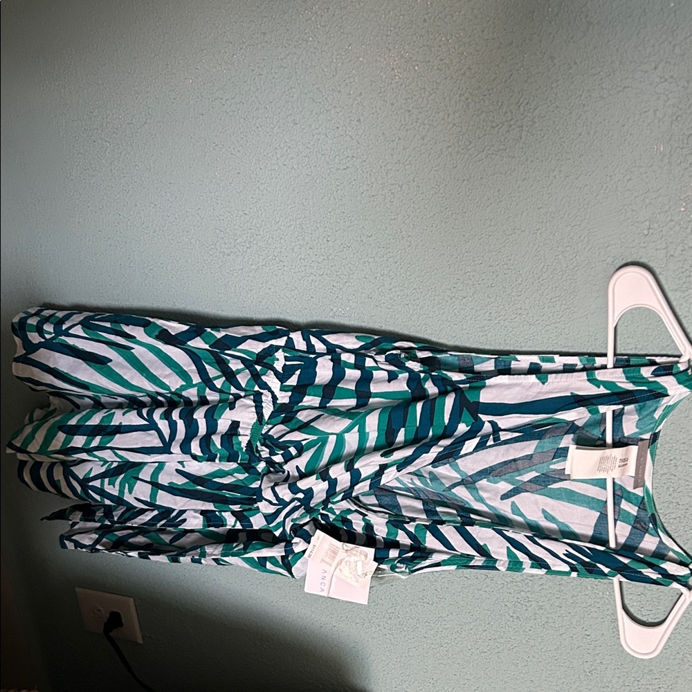 La Blanca Green and Blue Patterned Romper M